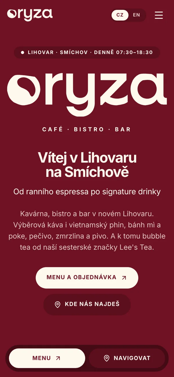 Oryza website on a phone