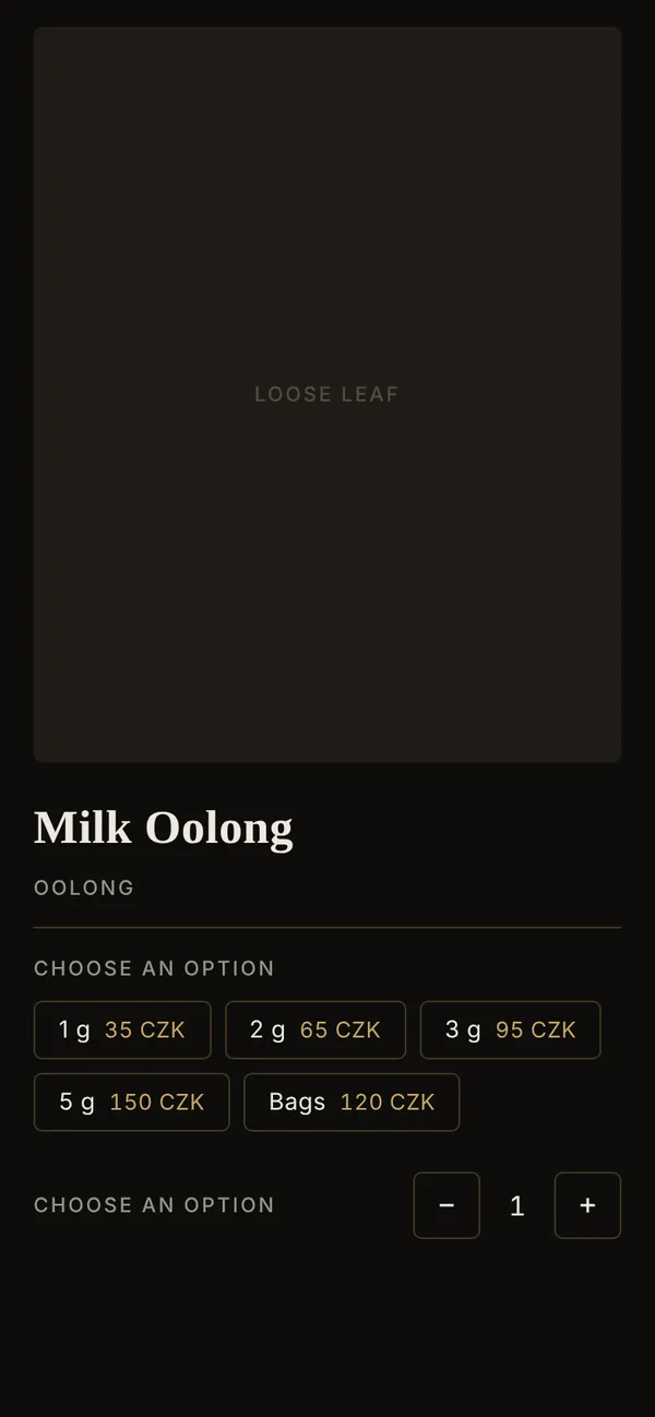 Telegram Mini App product page with weight options